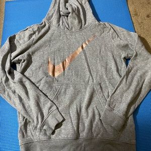 NIKE Rose Gold/Grey Cowl-Neck Sweatshirt